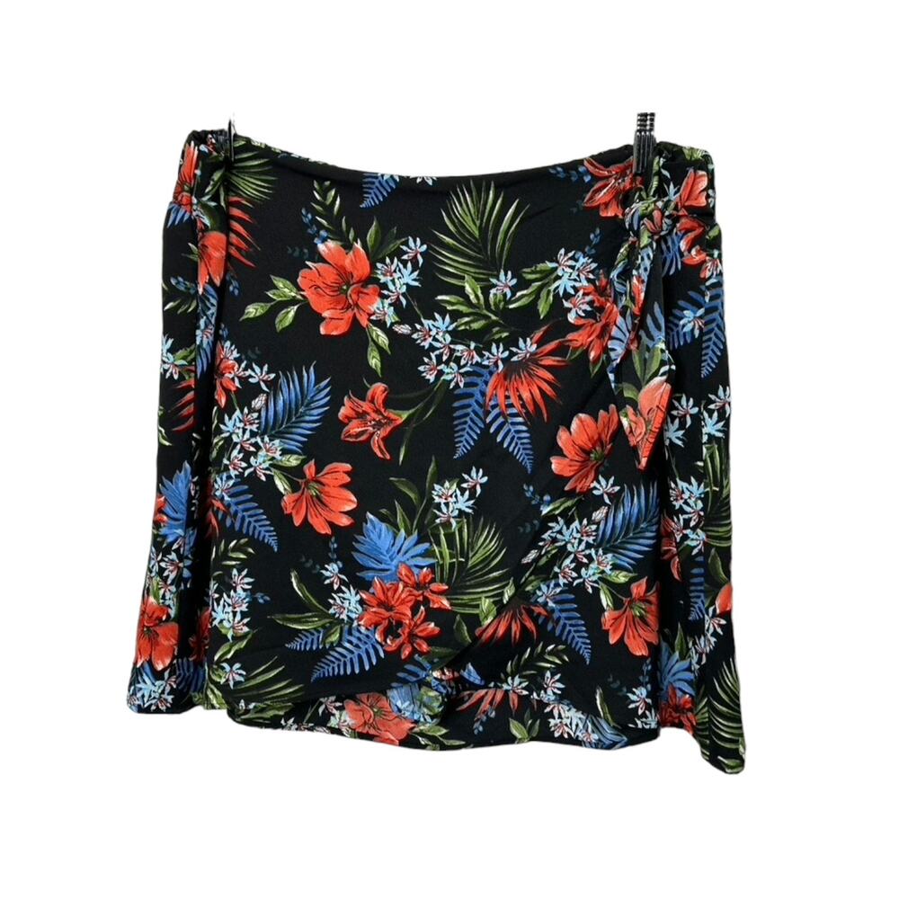 DR2 Black Hawaiian Print Skort Shorts Women's Size XXL Side Tie New - Picture 7 of 7